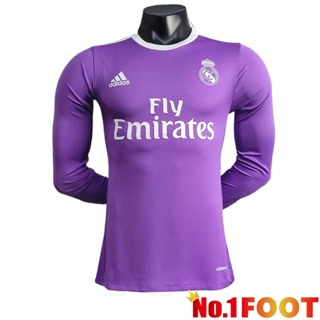 Real Madrid Retro Away Soccer Jersey Long sleeve 2014/2015