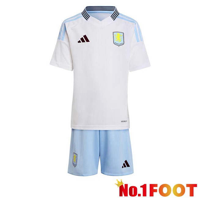 Aston Villa Kids Away Soccer Jersey White 2024/2025