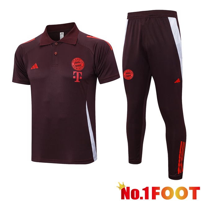 Bayern Munich Soccer Polo + Training Pants Brown 2024/2025