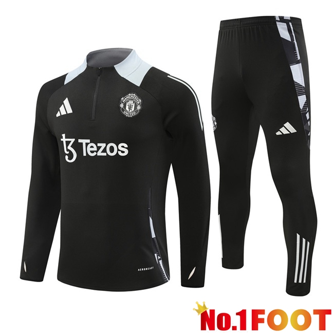 Manchester United Kids kit Training Tracksuit Black 2024/2025