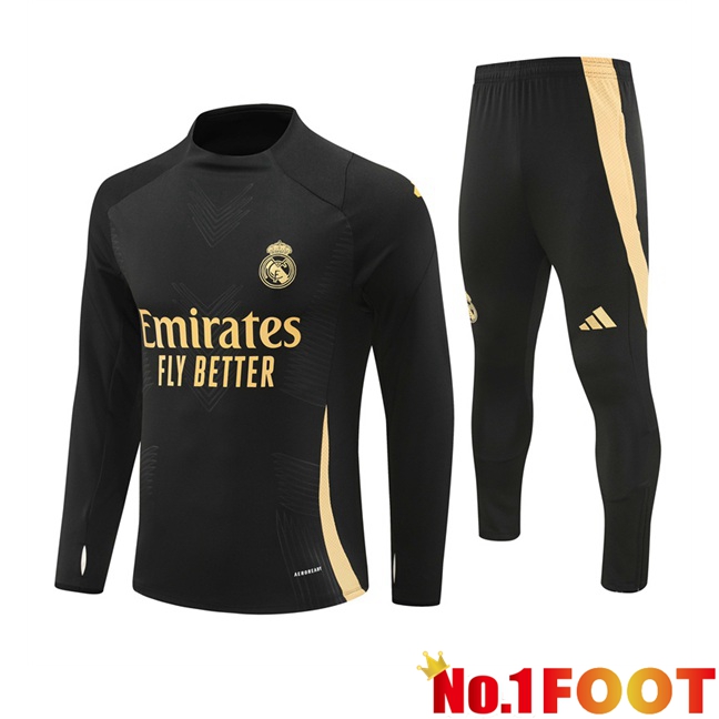 Real Madrid Kids kit Training Tracksuit Black 2024/2025