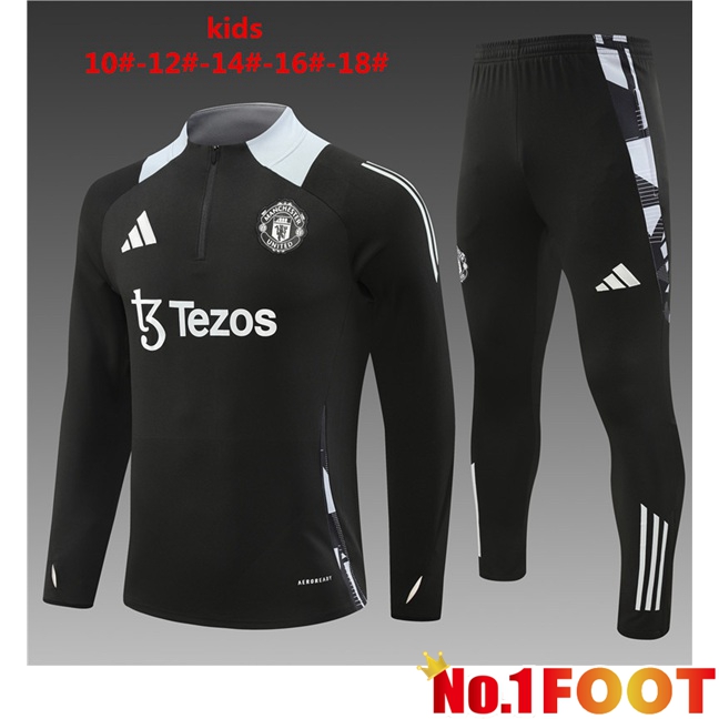 Manchester United Kids kit Training Tracksuit Black 2024/2025