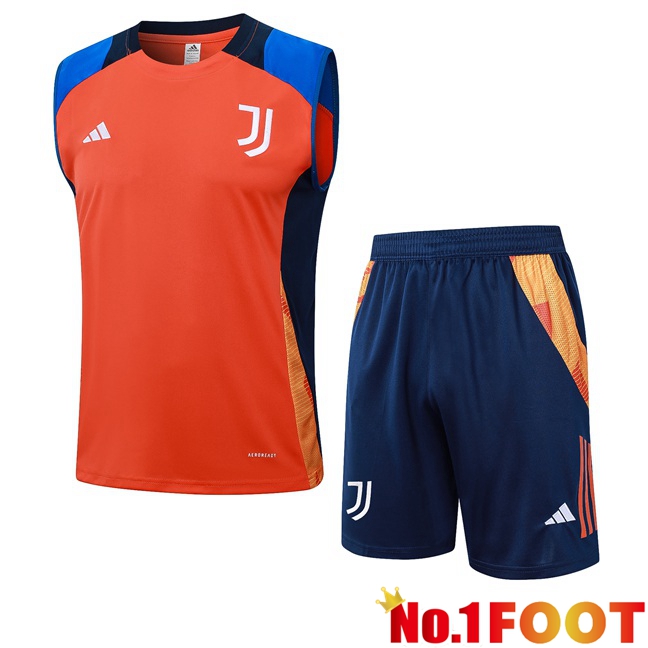 Juventus Gilet Soccer + Shorts Orange 2024/2025