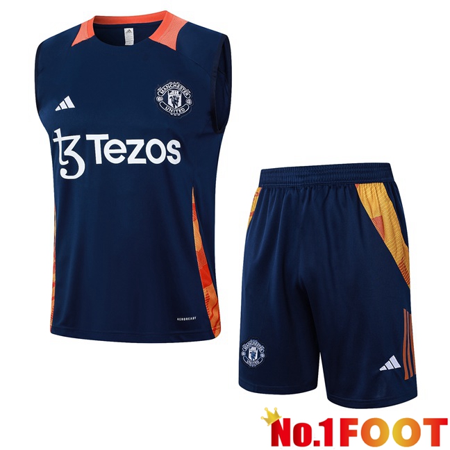 Manchester United Gilet Soccer + Shorts Blue Royal 2024/2025