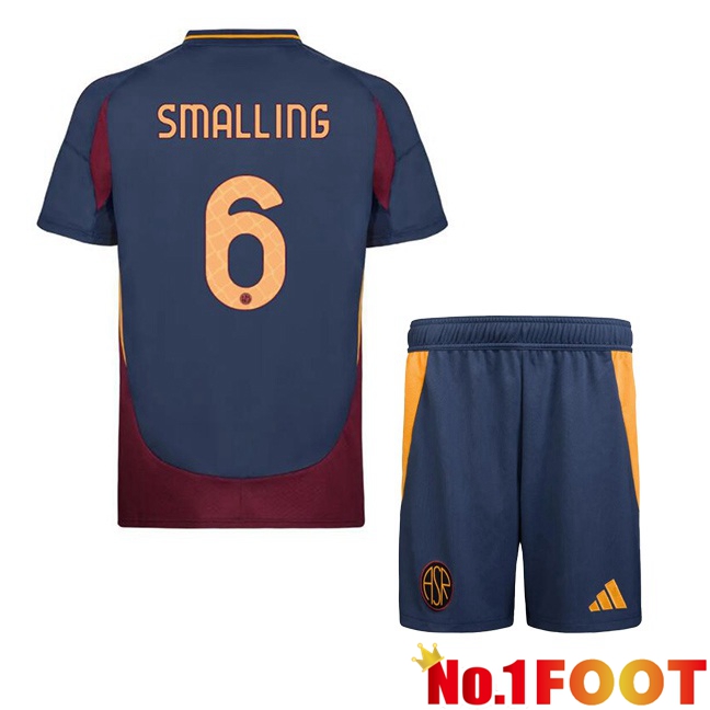 AS Rome (SMALLING 6) Kids Third Soccer Jersey Blue Royal 2024/2025