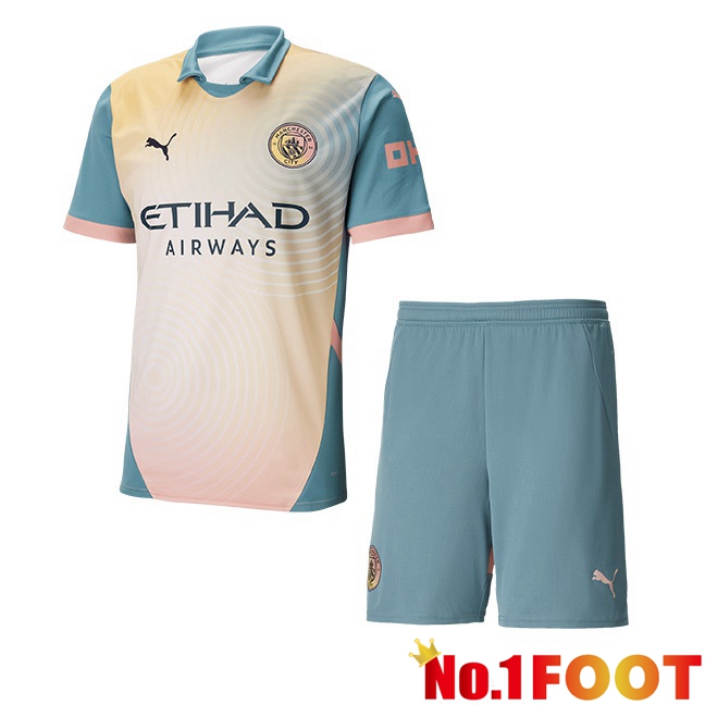 Manchester City Kids Soccer Jersey Definitely City Yellow Blue 2024/2025