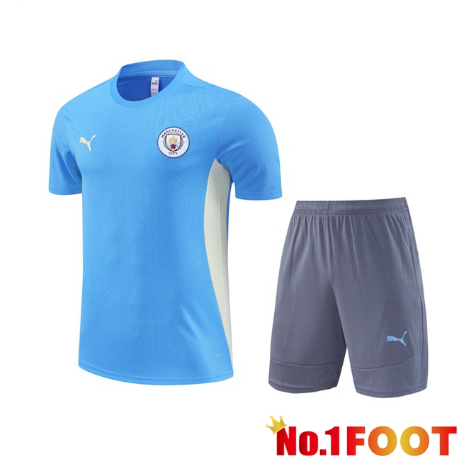 Manchester City kit Training T Shirt + Shorts Blue 2024/2025