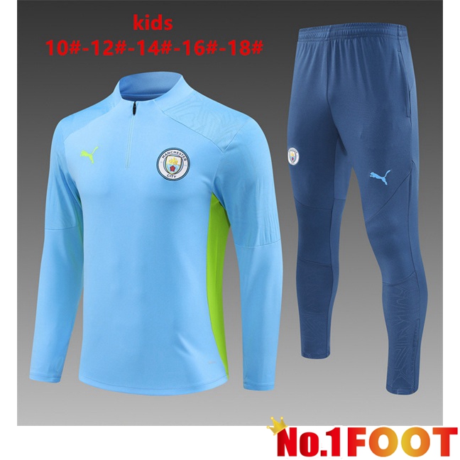 Manchester City Kids kit Training Tracksuit Blue 2024/2025 - Click Image to Close