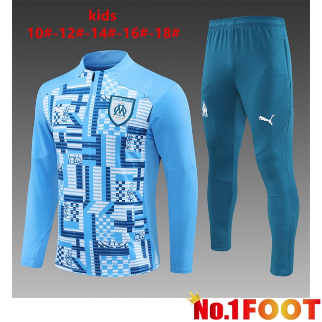 Marseille OM Kids kit Training Tracksuit Blue 2024/2025