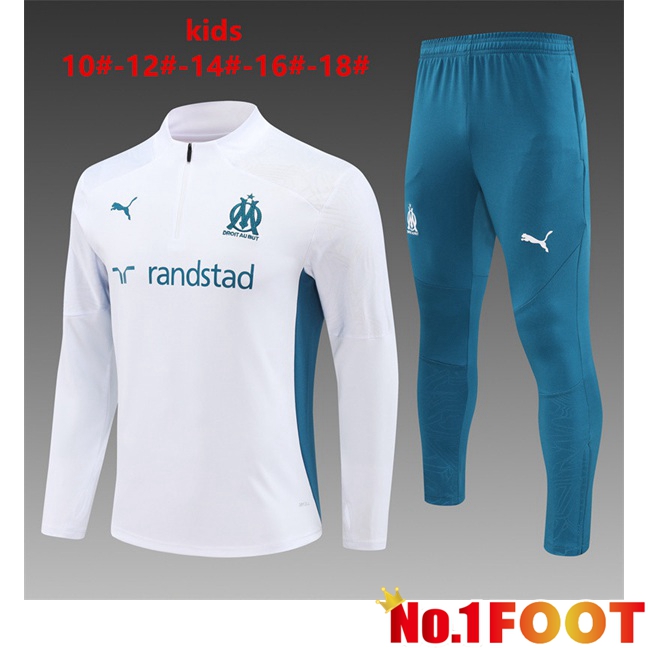 Marseille OM Kids kit Training Tracksuit White 2024/2025