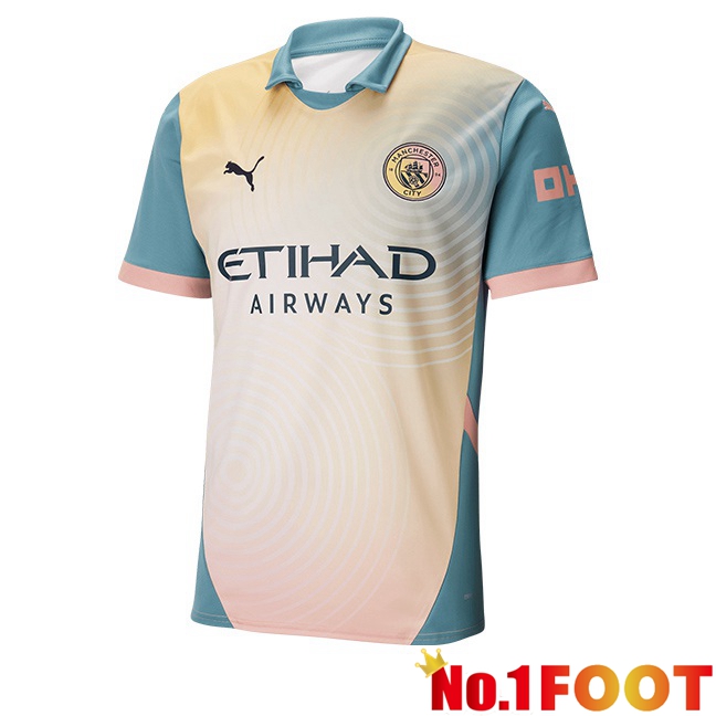 Manchester City Soccer Jersey Definitely City Yellow Blue 2024/2025