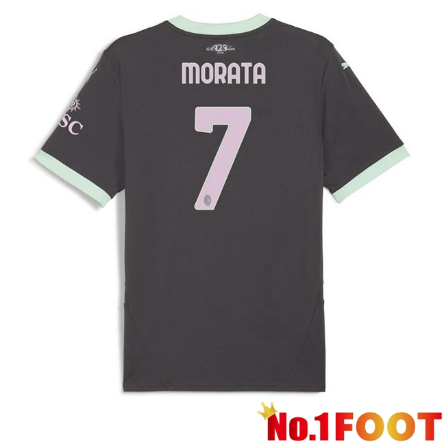 AC Milan (Morata 7) Third Soccer Jersey Black 2024/2025