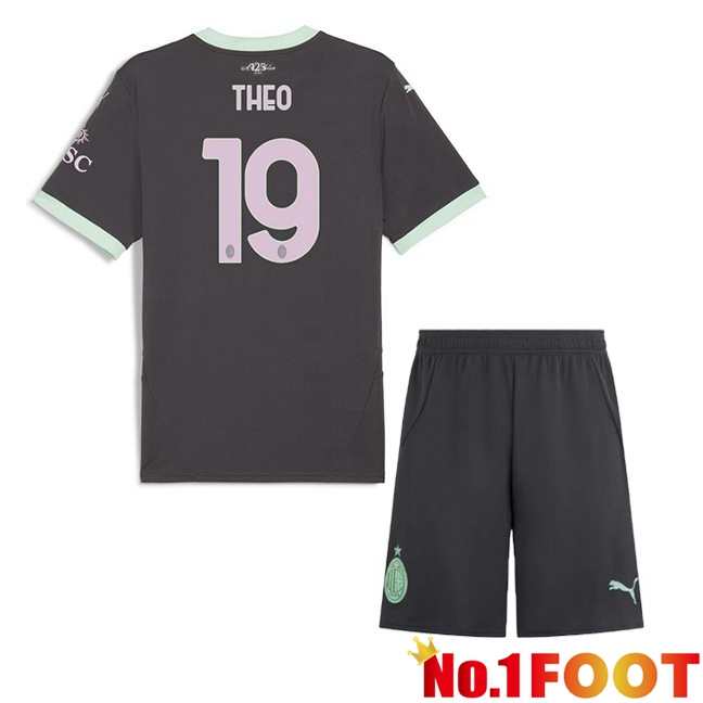 AC Milan (THEO 19) Kids Third Soccer Jersey Black 2024/2025