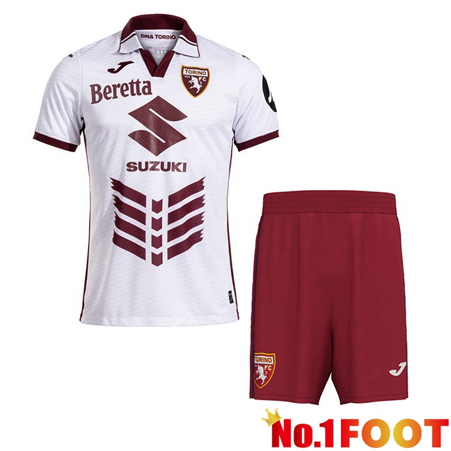 Torino FC Kids Away Soccer Jersey White 2024/2025