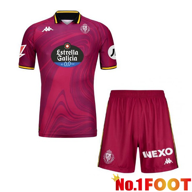 Real Valladolid Kids Third Soccer Jersey Red 2024/2025