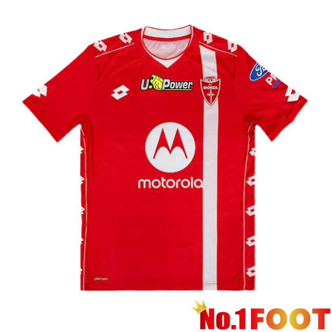 AC Monza Home Soccer Jersey Red 2024/2025 - Click Image to Close