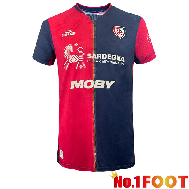 Cagliari Calcio Home Soccer Jersey Blue Red 2024/2025