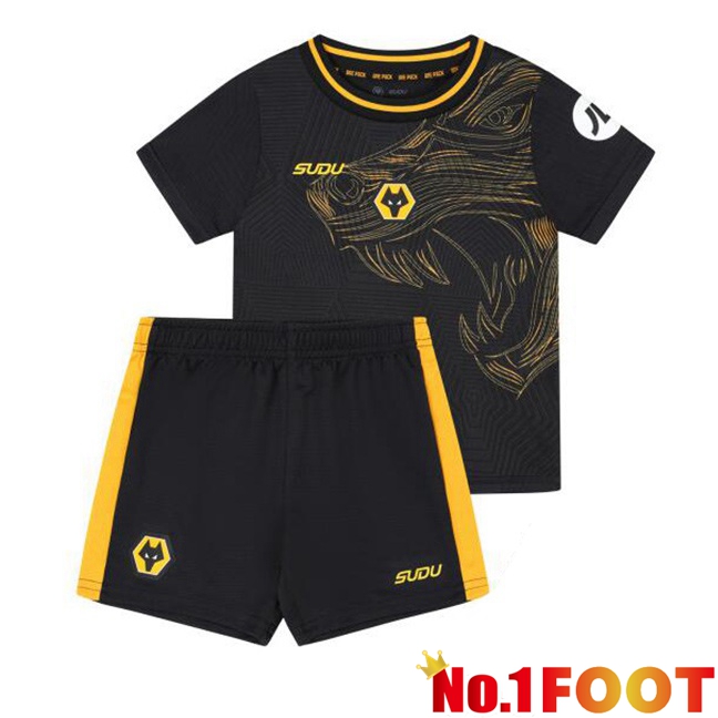 Wolves Kids Away Soccer Jersey Black 2024/2025