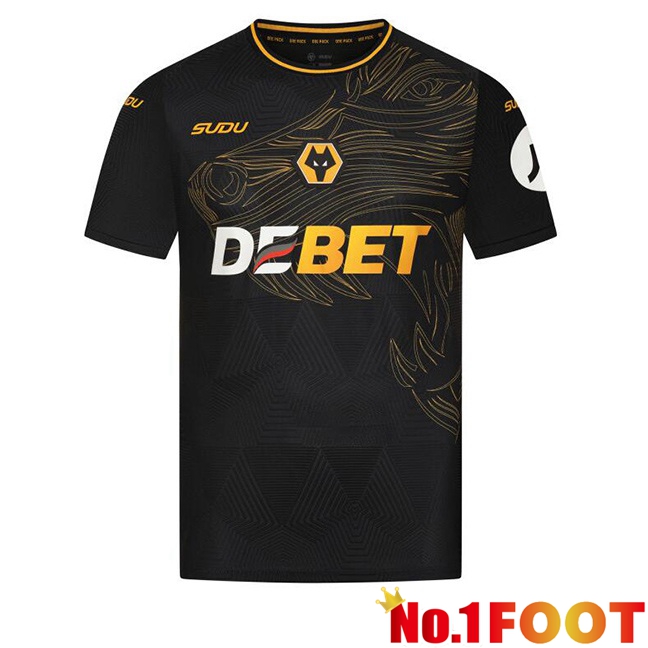 Wolves Away Soccer Jersey Black 2024/2025