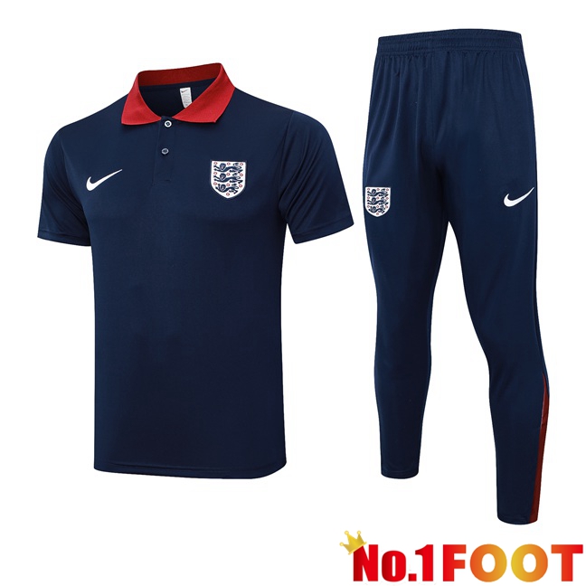 England Soccer Polo + Training Pants Blue Royal 2024/2025 - Click Image to Close