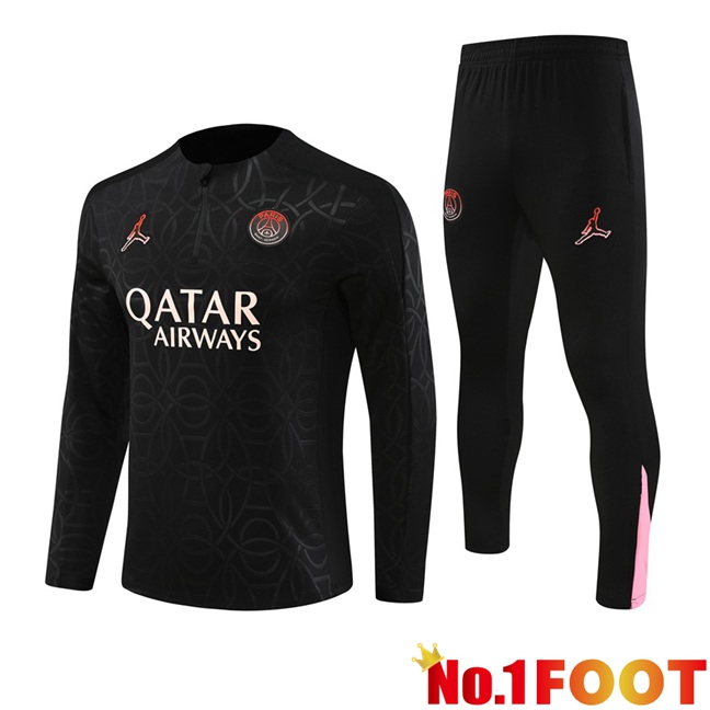 JORDAN Paris PSG Kids kit Training Tracksuit Black 2024/2025