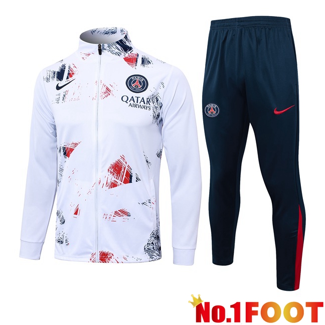 Paris PSG kit Training Tracksuit - Jacket White 2024/2025