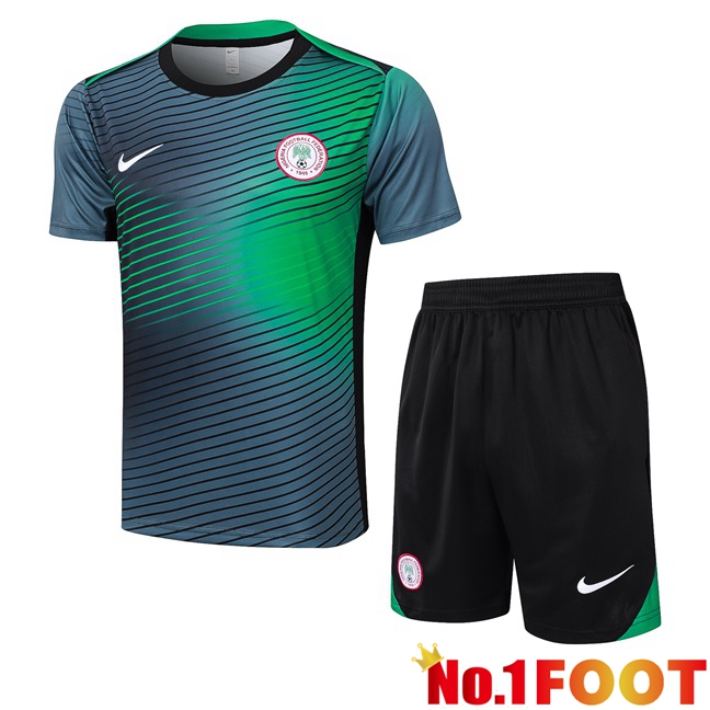 Nigeria kit Training T Shirt + Shorts Green Black 2024/2025