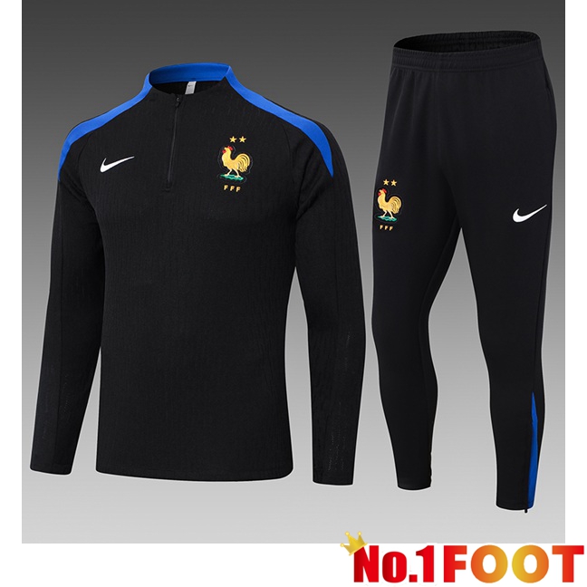 France Kids kit Training Tracksuit Black 2024/2025 - Click Image to Close