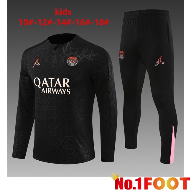 Paris PSG Kids kit Training Tracksuit Black 2024/2025