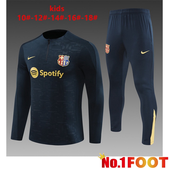 FC Barcelona Kids kit Training Tracksuit Black 2024/2025