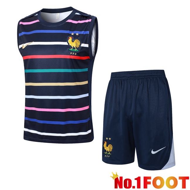 France Gilet Soccer + Shorts Blue Royal 2024/2025