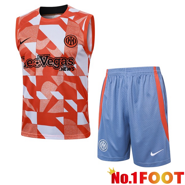 Inter Milan Gilet Soccer + Shorts Orange 2024/2025