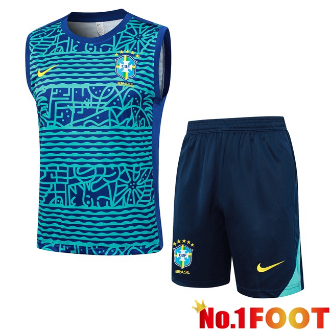 Brazil Gilet Soccer + Shorts Blue 2024/2025