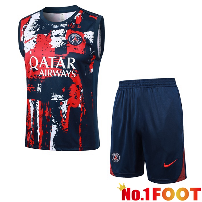 Paris PSG Gilet Soccer + Shorts Blue Royal 2024/2025