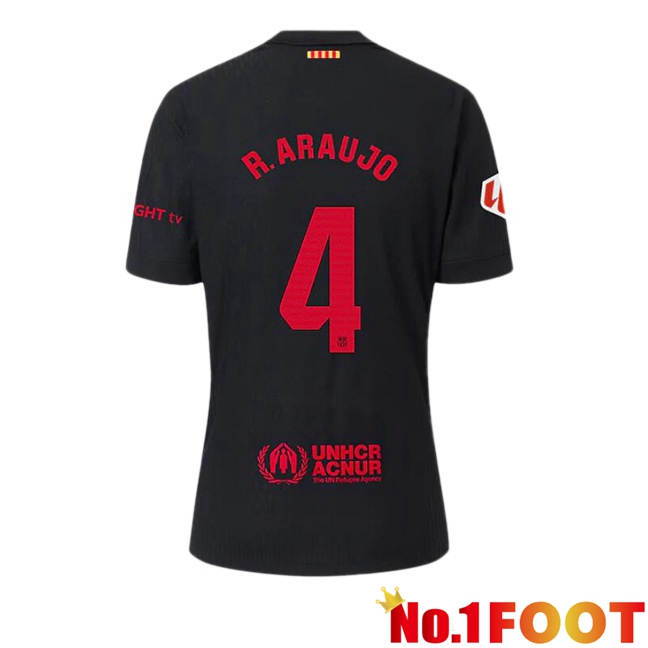 FC Barcelona (R. ARAUJO 4) Away Soccer Jersey Black 2024/2025