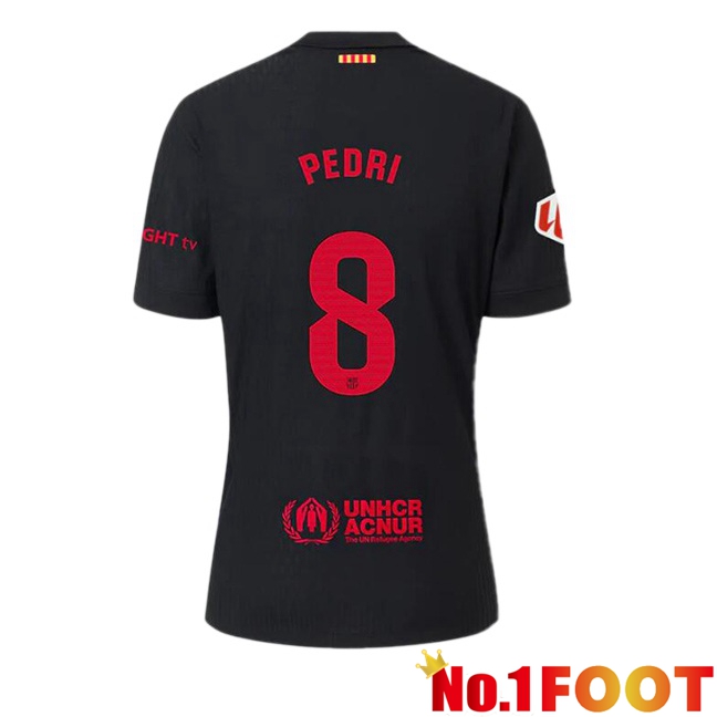 FC Barcelona (PEDRI 8) Away Soccer Jersey Black 2024/2025