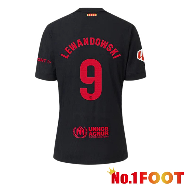 FC Barcelona (LEWANDOWSKI 9) Away Soccer Jersey Black 2024/2025