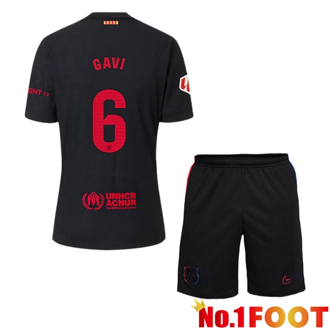 FC Barcelona (GAVI 6) Kids Away Soccer Jersey Black 2024/2025