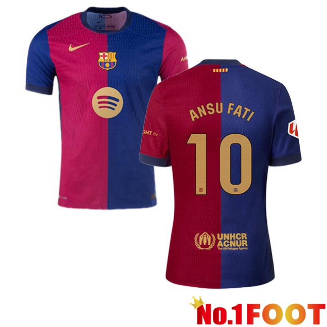 FC Barcelona (ANSU FATI 10) Home Soccer Jersey Blue Red 2024/2025