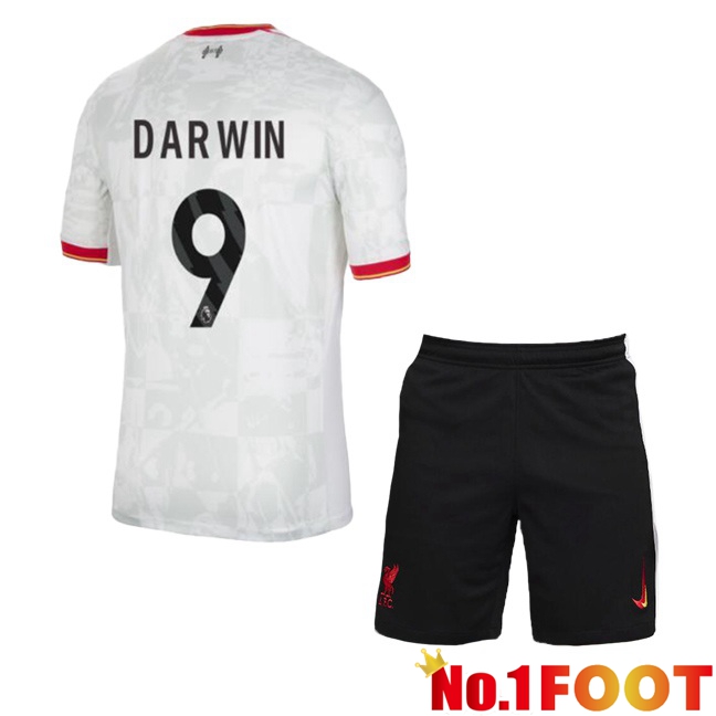 FC Liverpool (DARWIN 9) Kids Third Soccer Jersey White 2024/2025