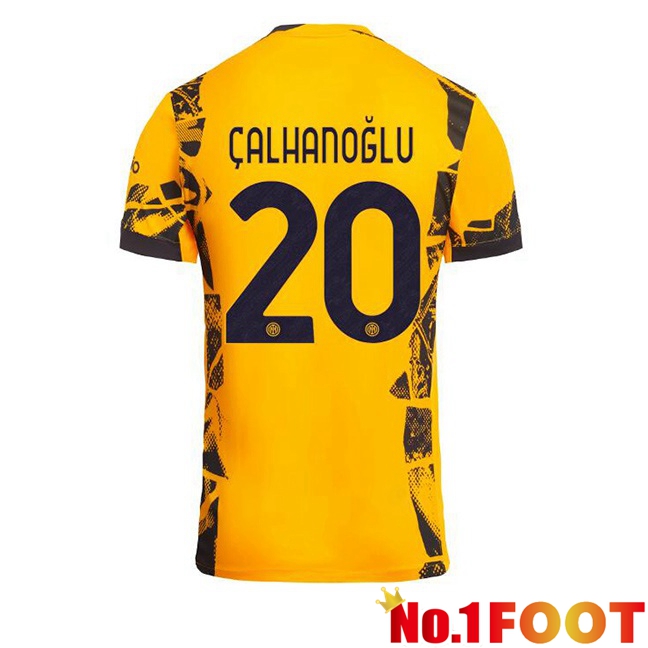 Inter Milan (ÇALHANOĞLU 20) Third Soccer Jersey Yellow 2024/2025