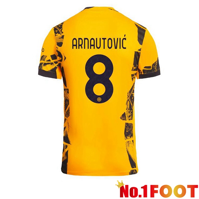 Inter Milan (ARNAUTOVIĆ 8) Third Soccer Jersey Yellow 2024/2025