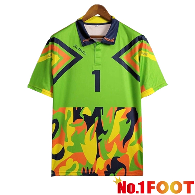 Mexico Retro Goalkeeper Soccer Jersey Green/Yellow