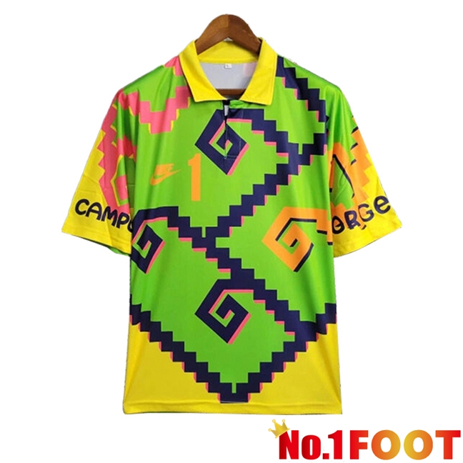 Mexico Retro Goalkeeper Soccer Jersey Green/Yellow