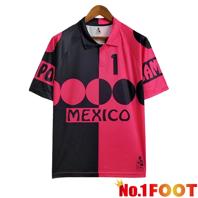 Mexico Retro Goalkeeper Soccer Jersey Black/Pink 1998