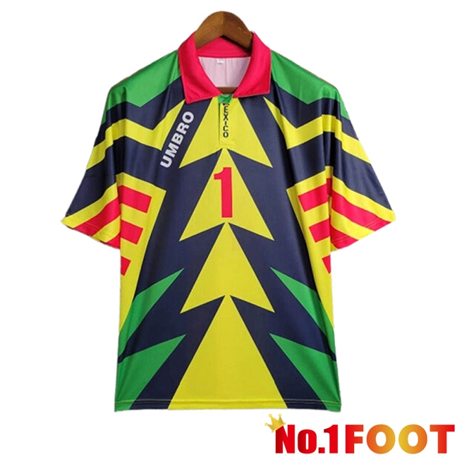 Mexico Retro Goalkeeper Soccer Jersey Yellow/Blue