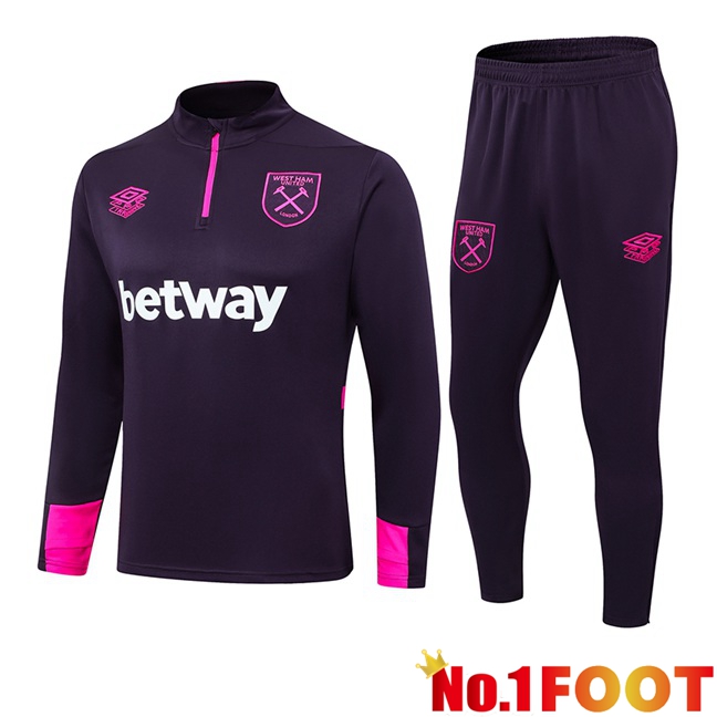 West Ham United Kids kit Training Tracksuit Purple 2024/2025