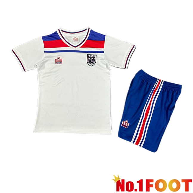 England Retro Kids Home Soccer Jersey 1982