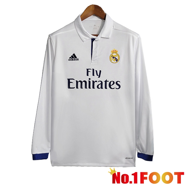 Real Madrid Retro Home Soccer Jersey Long sleeve 2016/2017