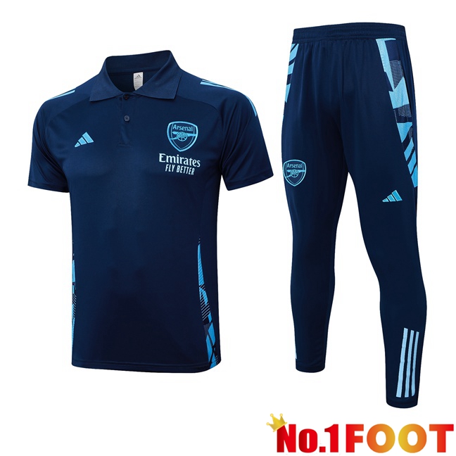 Arsenal Soccer Polo + Training Pants Blue Royal 2024/2025